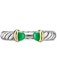 David Yurman - Sterling And 14K Petite Cable Onyx Ring - Lyst
