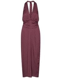 ROTATE BIRGER CHRISTENSEN - Dot Halterneck Scarf Dress Dark - Lyst