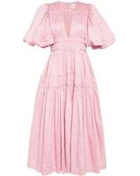 Aje. - Puff-sleeved Pleated Dress - Lyst
