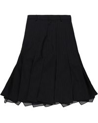 Sacai - Pleated Midi Skirt - Lyst