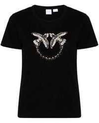 Pinko - Verziertes Love Birds T-Shirt - Lyst