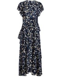 Marie Oliver - Vestido Quinby largo con volantes - Lyst