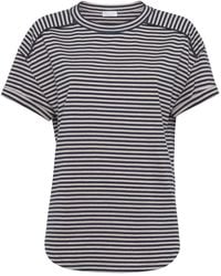 Brunello Cucinelli - Striped Cotton T-shirt - Lyst
