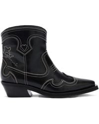 Ganni - Short Western Boot Stitching - Lyst