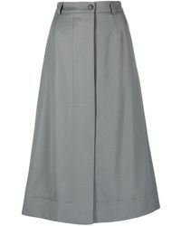 Mrz Virgin Wool High-waist Skirt - Gray