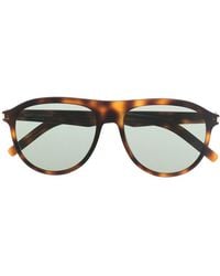 Saint Laurent - Tortoiseshell-Effect Tinted Sunglasses - Lyst