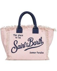 MC2 Saint Barth - Vanity Striped Frayed Tote Bag - Lyst