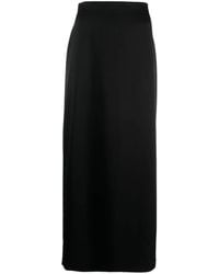 Lanvin - High-Waisted Satin Midi Skirt - Lyst