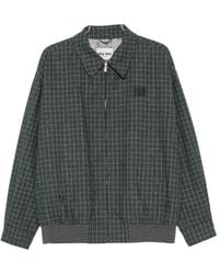 Miu Miu - Check-Pattern Logo-Patch Jacket - Lyst