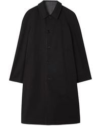 Burberry - Long Reversible Check Wool Parkbury Car Coat - Lyst