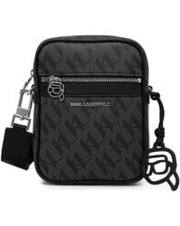 KARL LAGERFELD - Monogram-Print Messenger Bag - Lyst