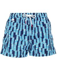 Kiton - Geometric-pattern Swim Shorts - Lyst