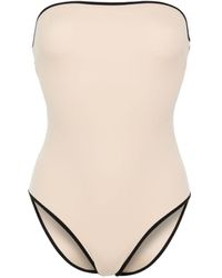 Totême - Striped-edge Strapless Swimsuit - Lyst
