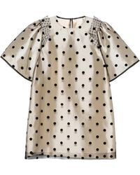 Parlor - Vestido Midi Con Motivo De Lunares Y Mangas Farol - Lyst