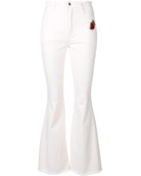 Dolce & Gabbana Sacred Heart Patch Flared Jeans - White