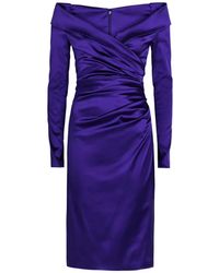 Talbot Runhof - Off-Shoulder Ruched Dress - Lyst