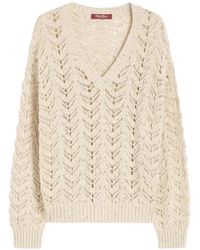 Max Mara - Openwork V-Neck Top - Lyst
