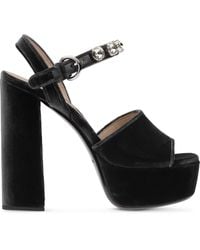 Miu Miu - Crystal-Embellished 130Mm Sandals - Lyst