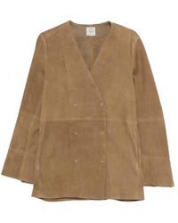 TOTEME - Double-Breasted V-Neck Jacket - Lyst
