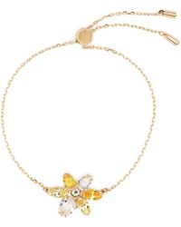 Swarovski - Gema Flower Gold-plated Bracelet - Lyst