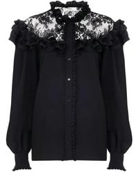 Chloé - High-Neck Ruffled Blouse - Lyst