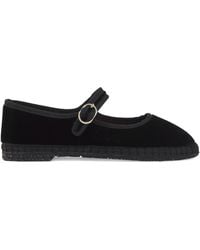 Flabelus - Antonia Velvet Buckle Ballet Flats - Lyst