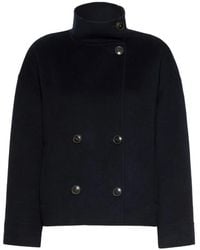 Max Mara - Double-Breasted High-Neck Coat - Lyst