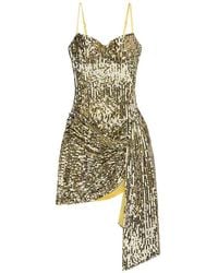 Area - Sequin-Embellished Wrapped Dress - Lyst
