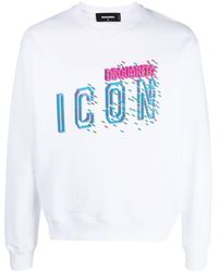 DSquared² - Icon-print Cotton Sweatshirt - Lyst
