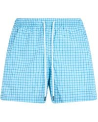 Fedeli - Check-Pattern Drawstring Swim Shorts - Lyst