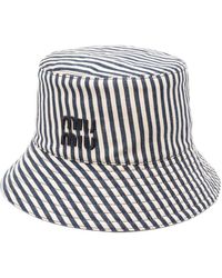 Miu Miu - Striped Bucket Hat - Lyst