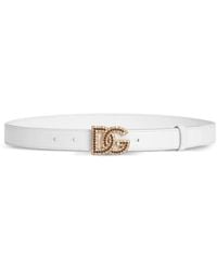 Dolce & Gabbana - Embellished-Logo Belt - Lyst