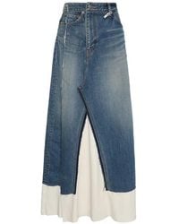 Maison Mihara Yasuhiro - Jupe En Jean À Finitions Effilochées - Lyst