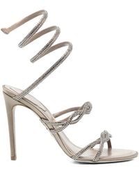 Rene Caovilla - 110Mm Crystal-Embellished Spiral-Wrap Sandals - Lyst
