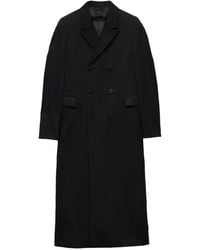 Prada - Double-Breasted Wool Coat - Lyst