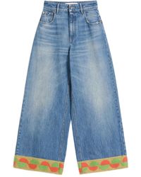 Valentino Garavani - Jacquard-Trim Jeans - Lyst