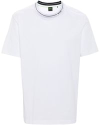 BOSS - Logo-jacquard Cotton T-shirt - Lyst