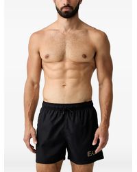 EA7 - Logo-Detail Swim Shorts - Lyst