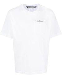 Palm Angels - Jersey-T-Shirt mit Logo-Stickerei - Lyst
