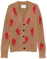 Jil Sander - Rose-Detailed Cardigan - Lyst