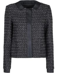 Emporio Armani - Cuffed Tweed Jacket - Lyst