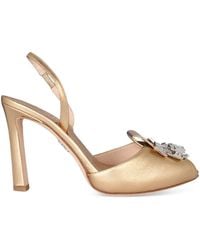 Rodo - Crystal-Embellished Peep-Toe Slingback Heeled Sandals - Lyst