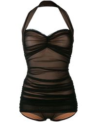 Norma Kamali Mesh panel swimsuit - Nero