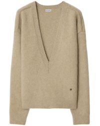 Burberry - Cashmere Fine-Knit V-Neck Sweater - Lyst