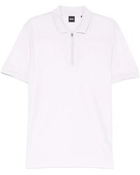 BOSS - Front Zip-Fastening Polo Shirt - Lyst