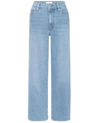 FRAME - Raw-Edge Wide-Leg Jeans - Lyst