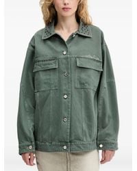 Stine Goya - Embellished-Collar Denim Jacket - Lyst