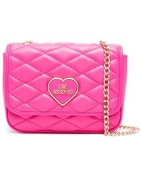 Love Moschino - Logo-plaque Quilted Crossbody Bag - Lyst