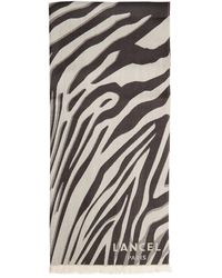 Lancel - Zebra Mania Wool Scarf - Lyst