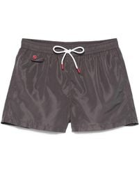 Kiton - Logo-Embroidered Swim Shorts - Lyst